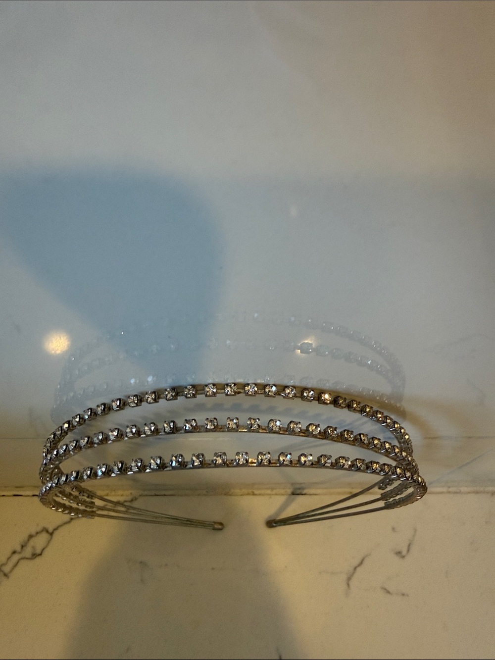 Crystal Triple-Row Silver Headband - Picture 2 of 4